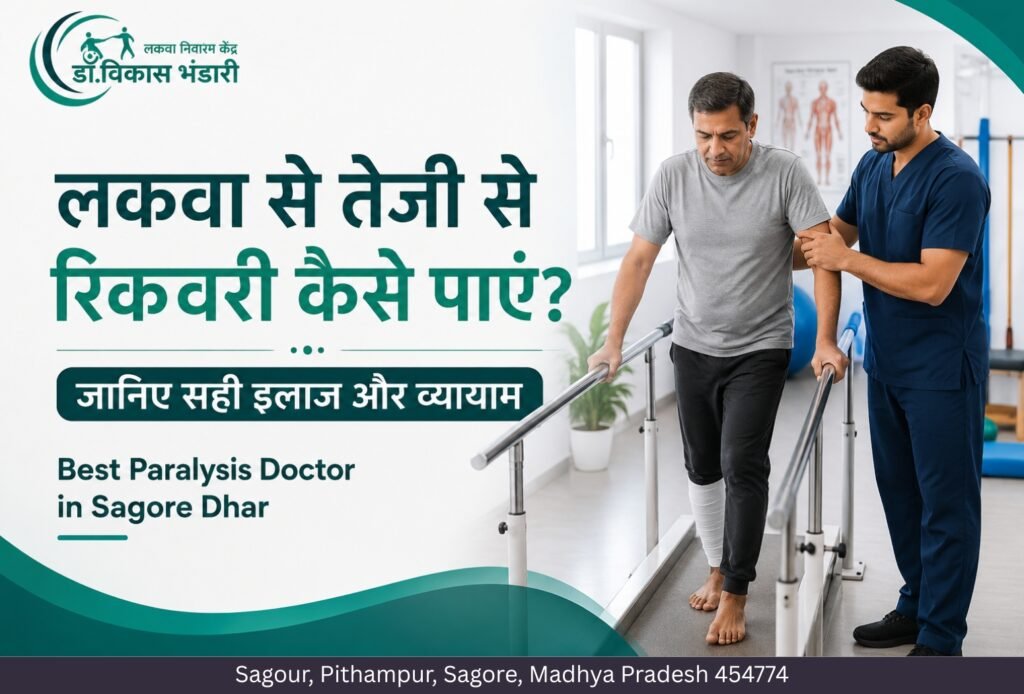 फिजियोथेरेपिस्ट की मदद से चलने का अभ्यास करता लकवा मरीज, Best Paralysis Doctor in Sagore Dhar द्वारा रिकवरी और पुनर्वास उपचार